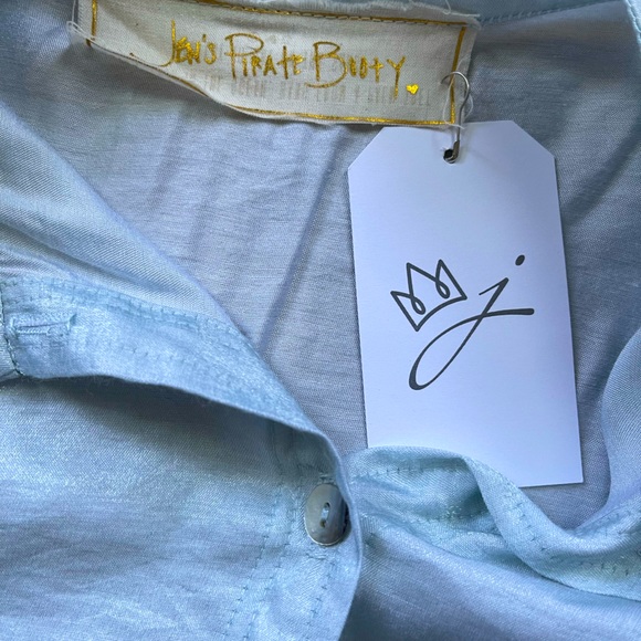 NWT Jen’s Pirate Booty SZ S Silver Blue Blouse! - Picture 8 of 10